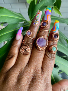 Multi Gemstone Swirl Ring